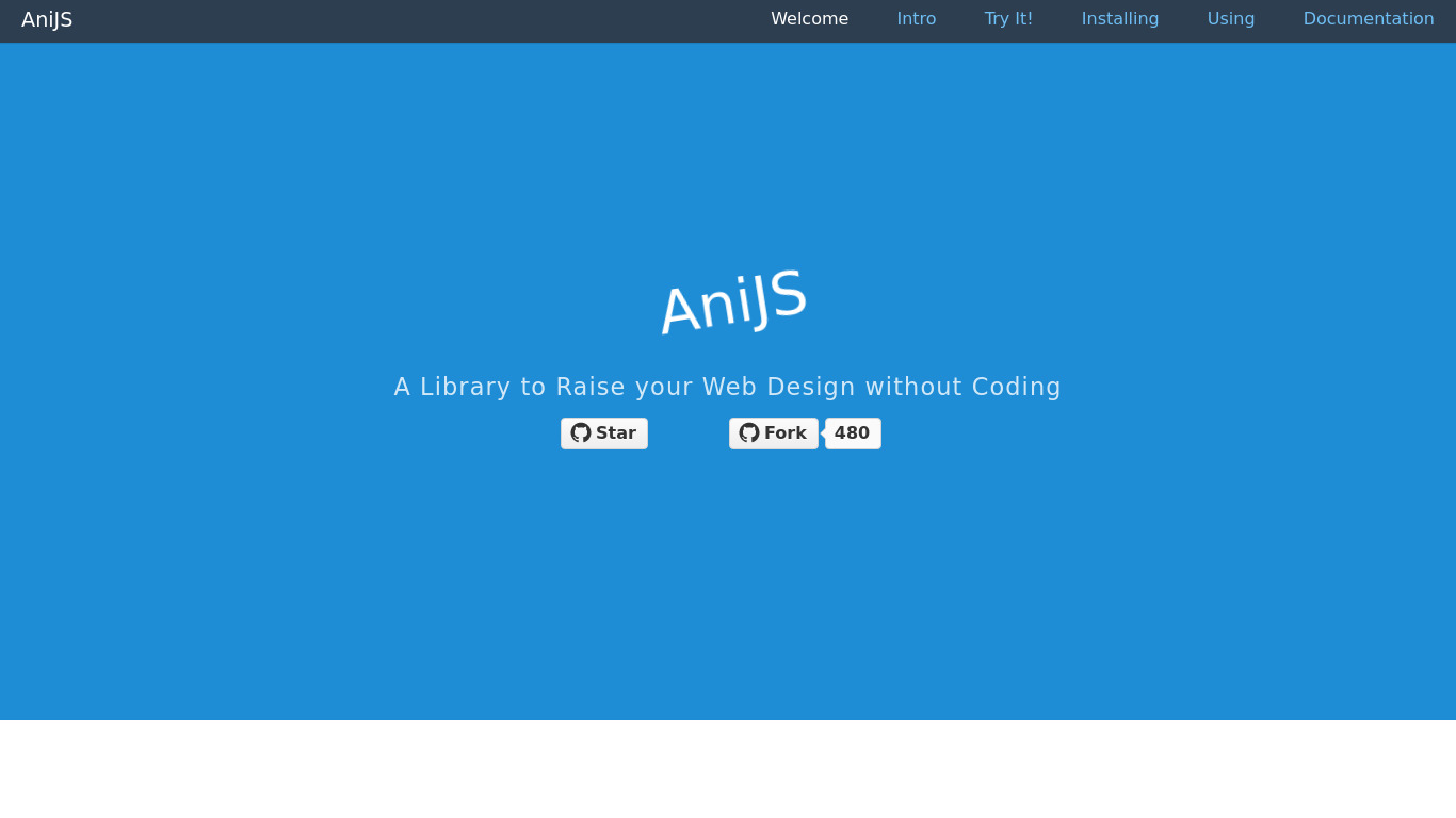 AniJS Landing page