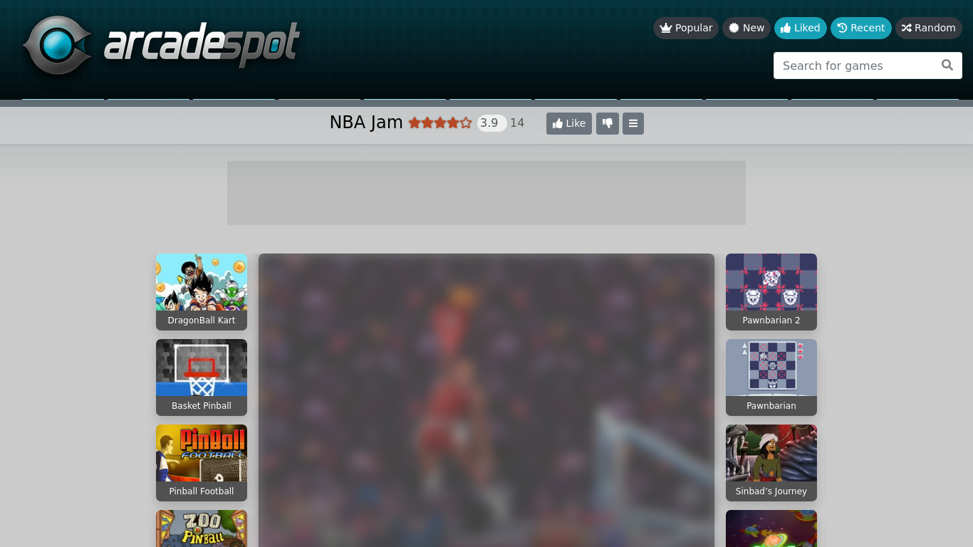 NBA JAM Landing page