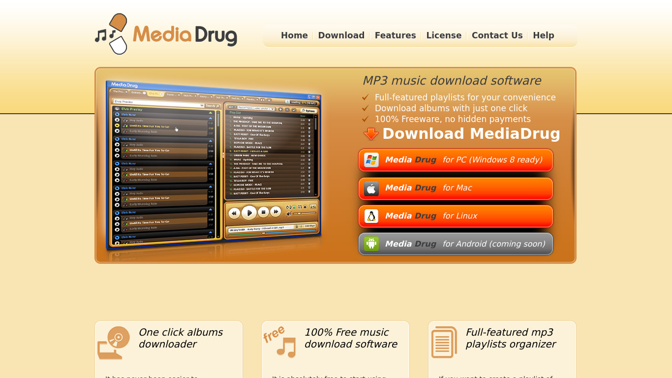Media Drug Landing page