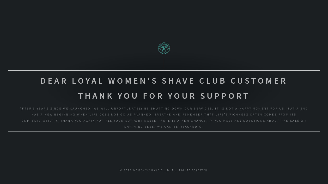 The Women's Shave Club Landing page