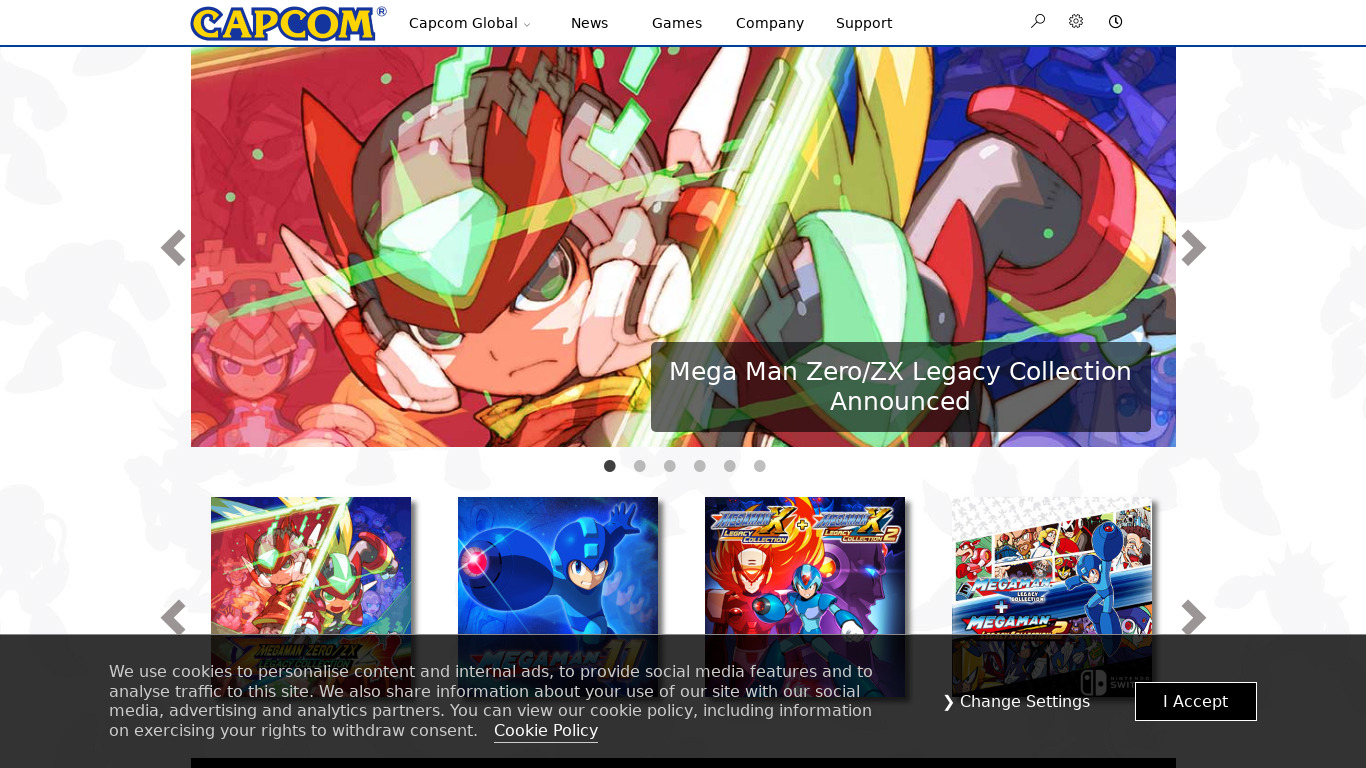 Mega Man Landing page