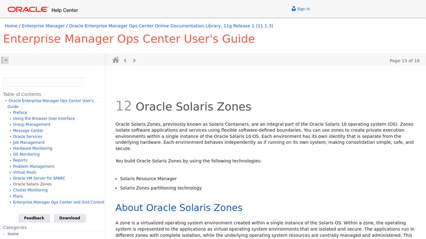 Solaris Zones Landing Page