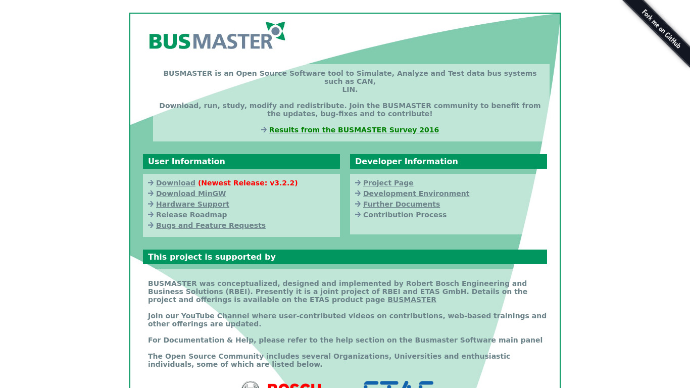 Bus Master Landing page