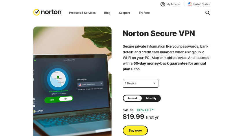 Norton Secure VPN Landing Page