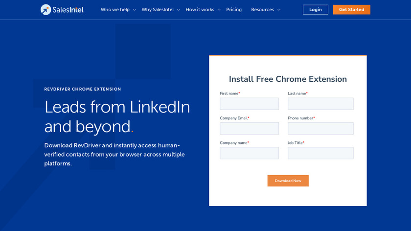 RevDriver Powered by SalesIntel Landing Page