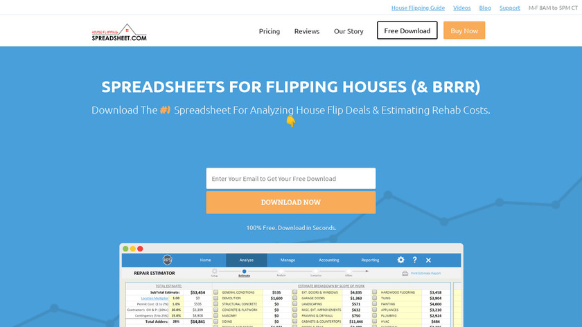 House Flipping Spreadsheet Landing Page
