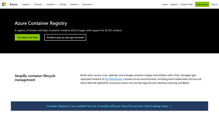 Azure Container Registry Landing Page