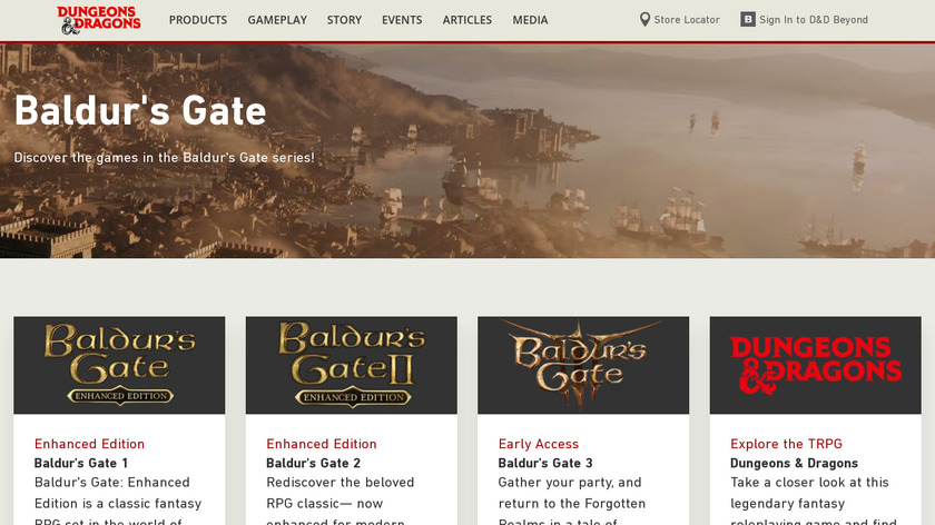 Baldur’s Gate Landing Page