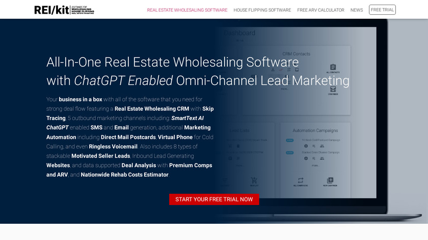 REIkit House Flipping Software Landing Page