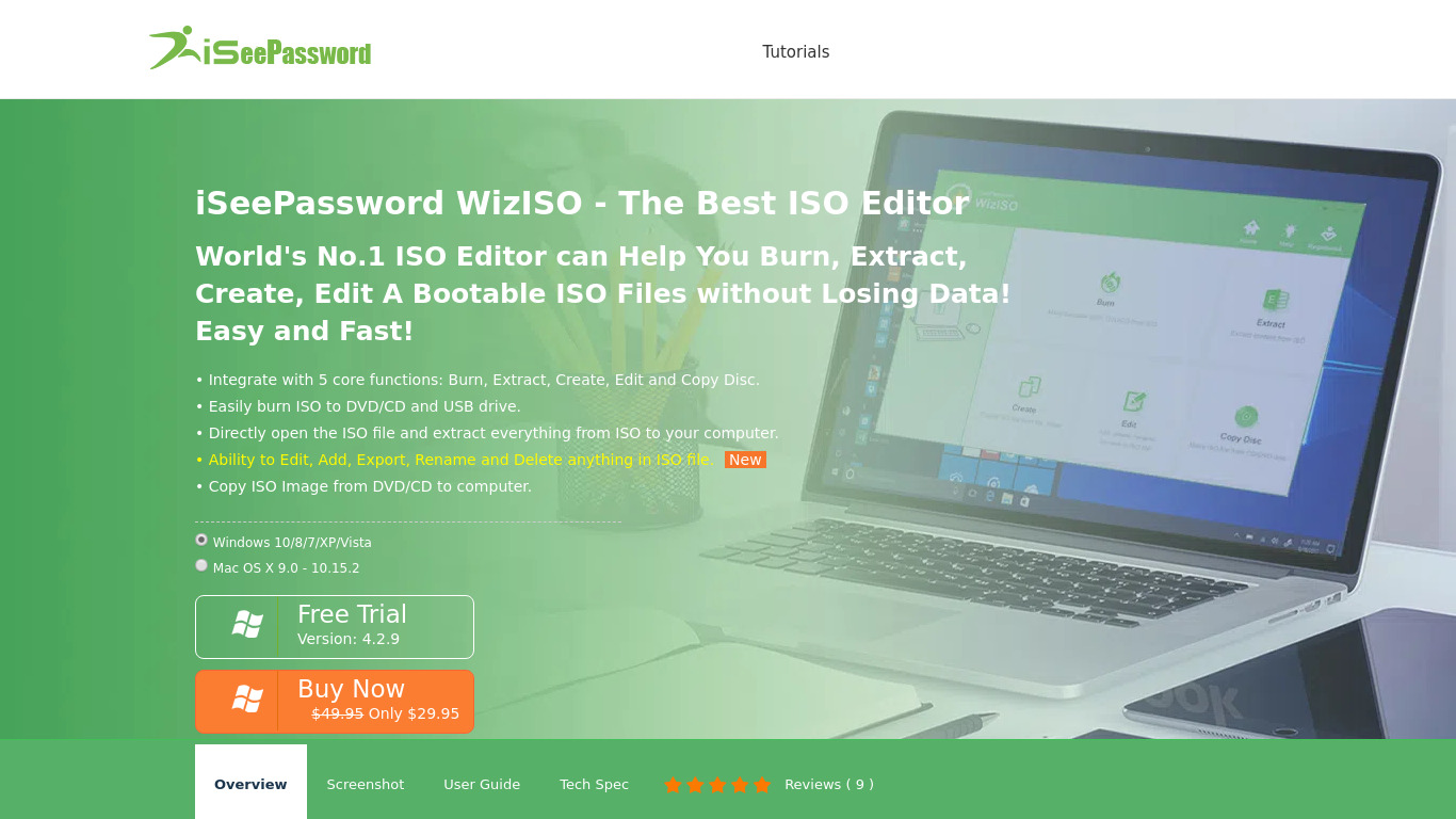iSeePassword WizISO Landing page