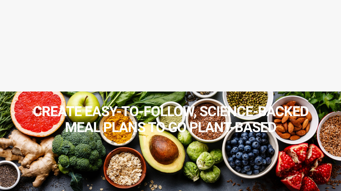 The Scientific Meal Planner Landing page