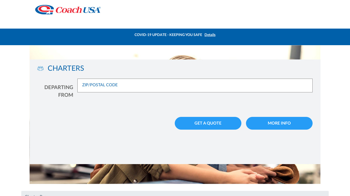Charter Bus Landing page