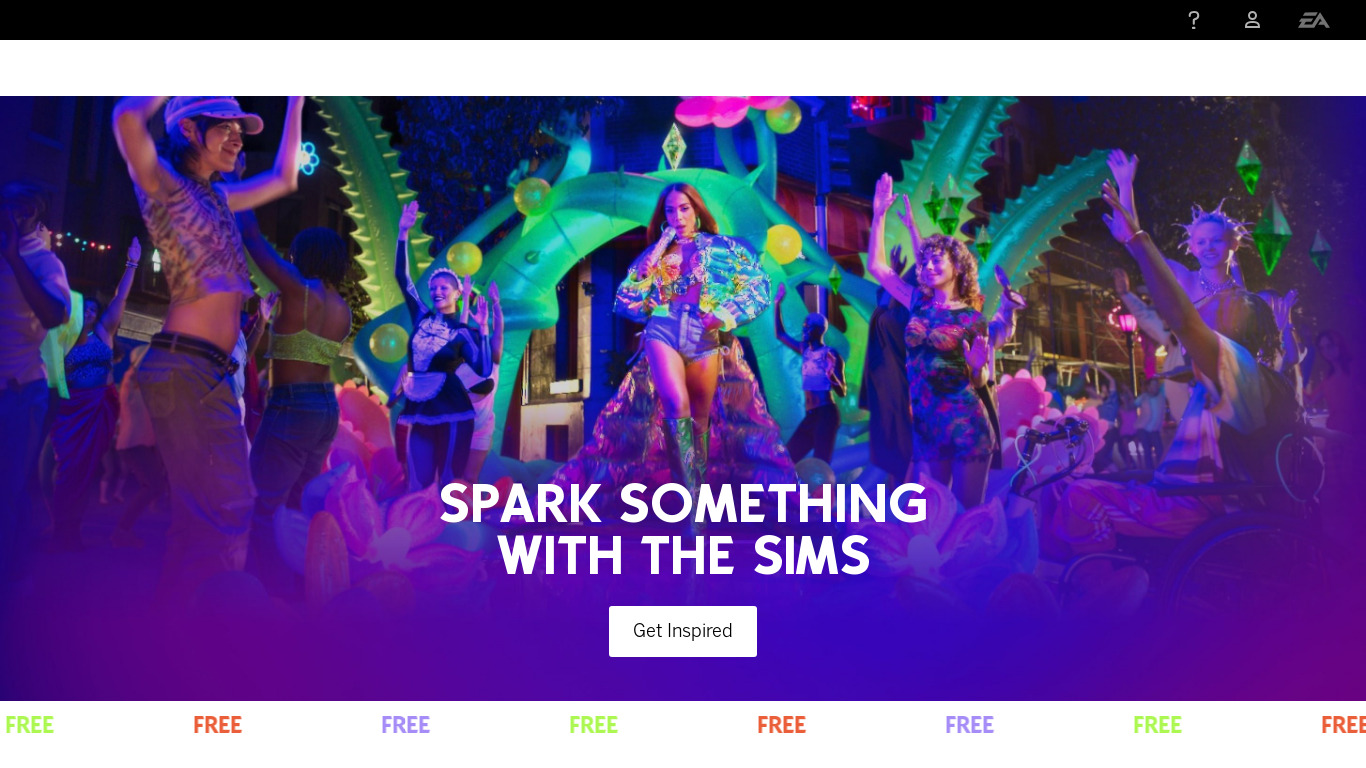 The Sims 4 Landing page
