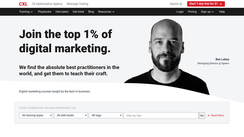CXL Institute Landing Page