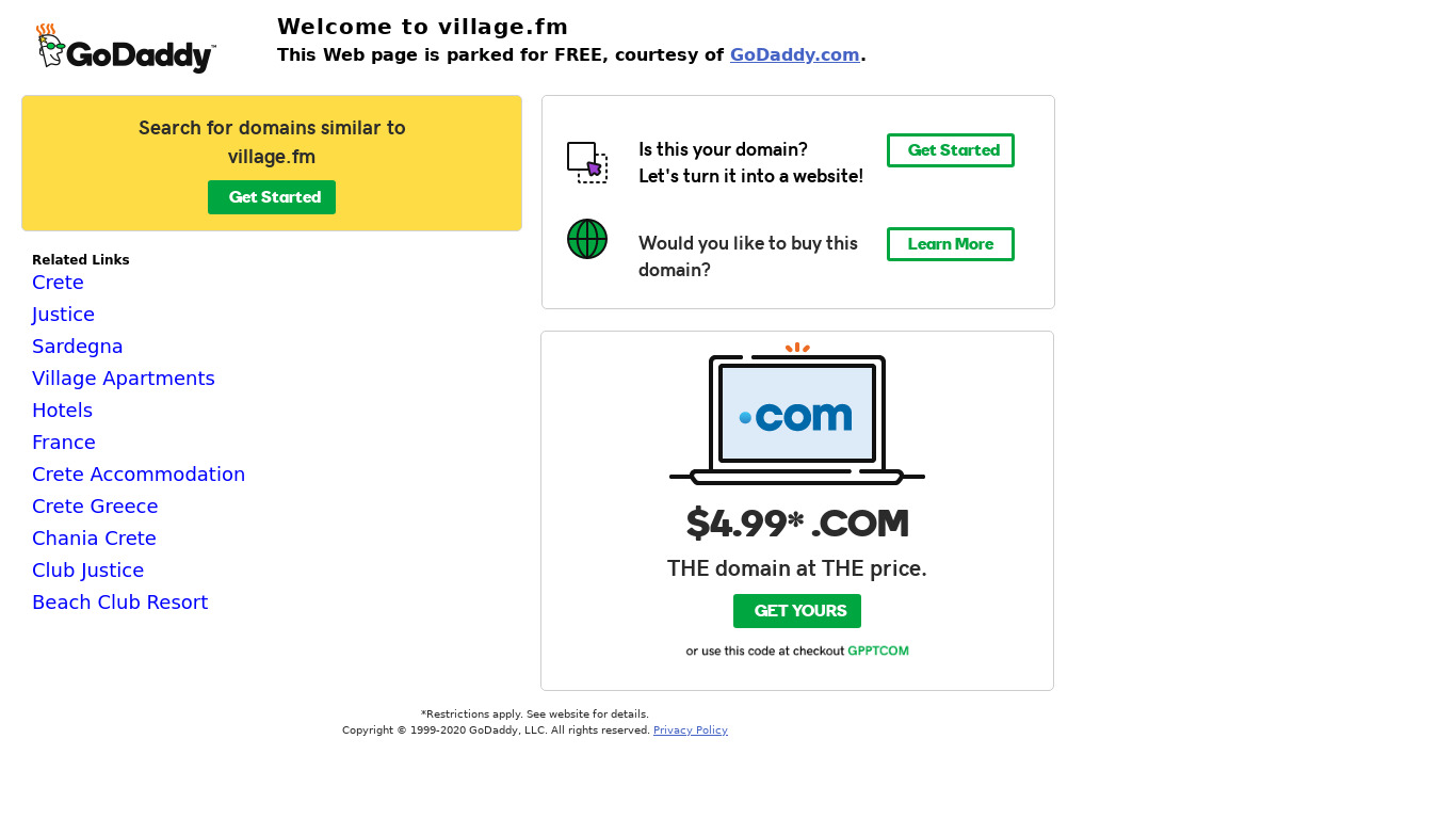 Village.fm Landing page