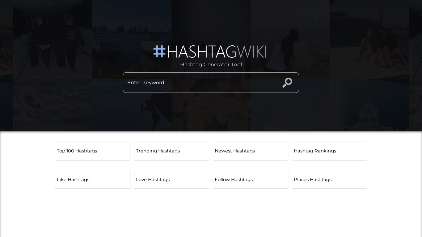 HashtagWiki.com Landing page