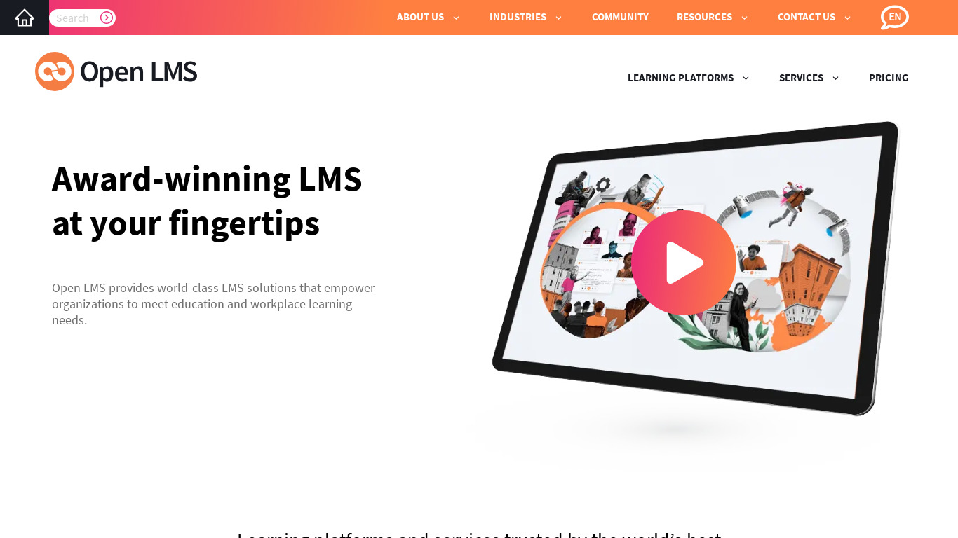 Open LMS Landing page