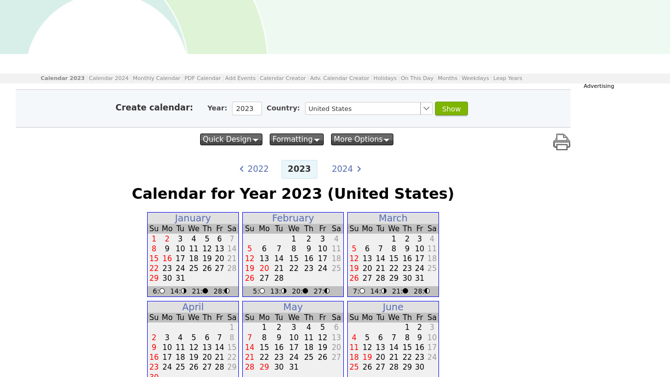 CalendarZ Landing page