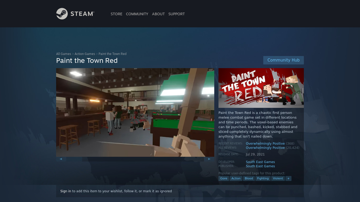 Paint the Town Red Landing page