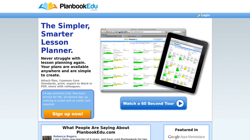 PlanbookEdu Landing Page