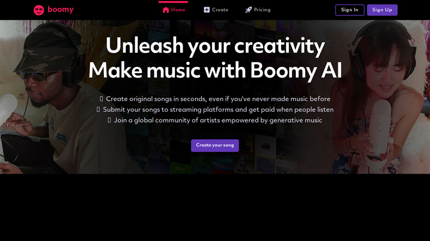Boomy Landing Page