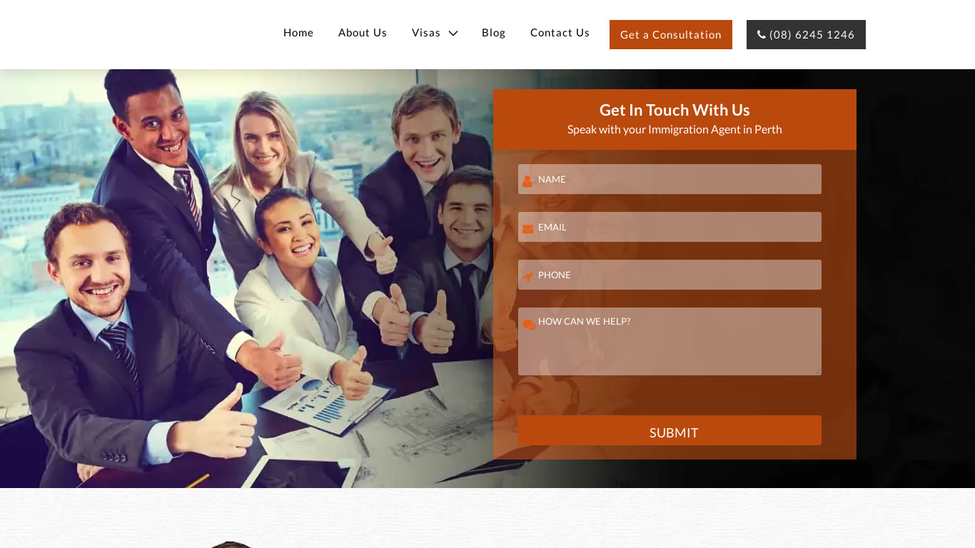 Immigration Agent Perth Landing page