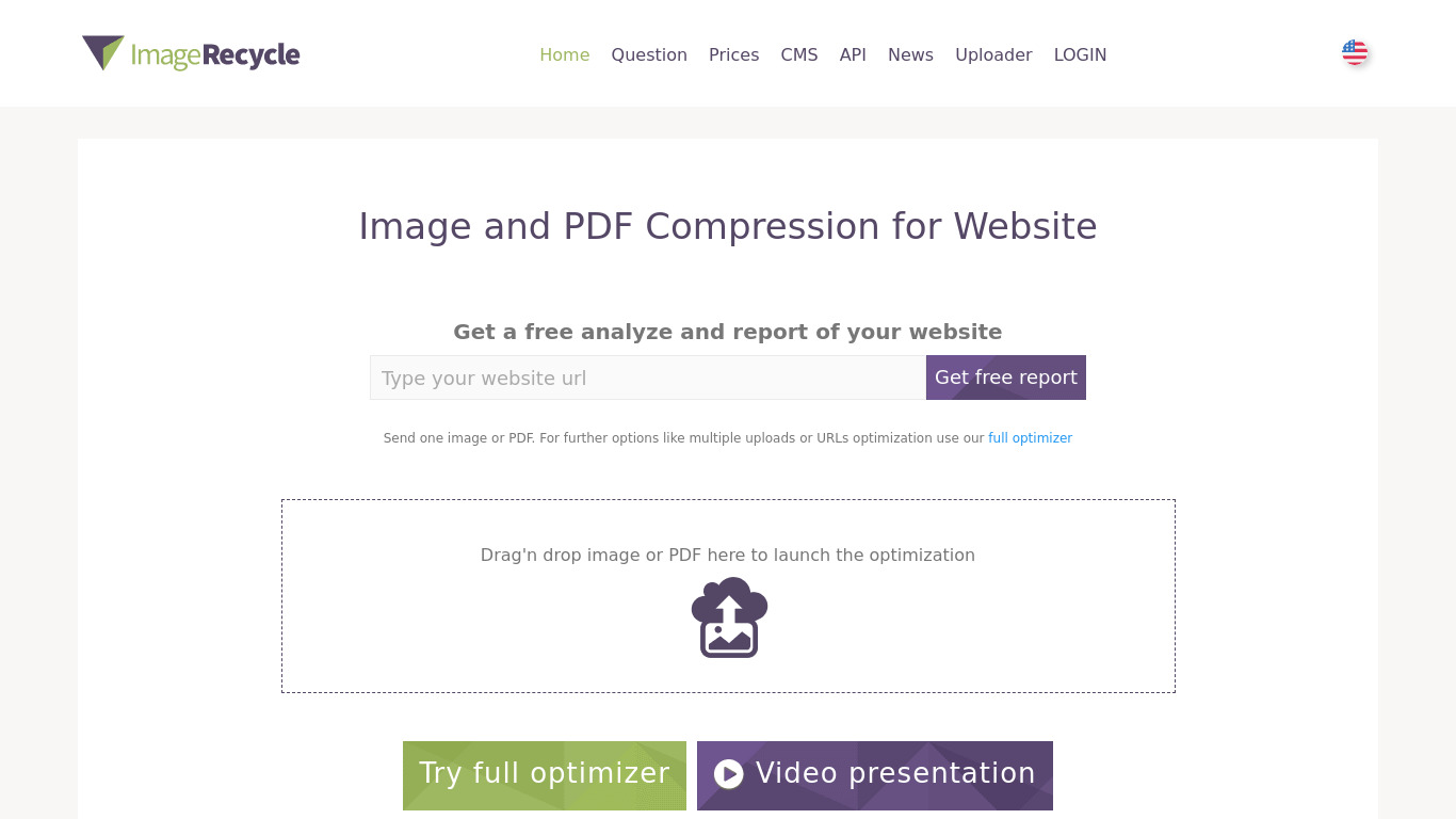 ImageRecycle Landing page