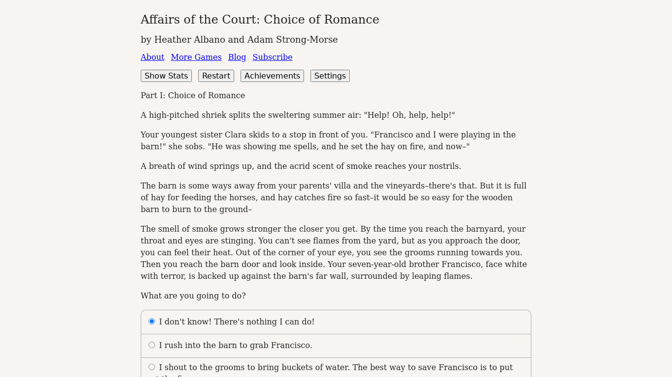 Choice of Romance Landing page