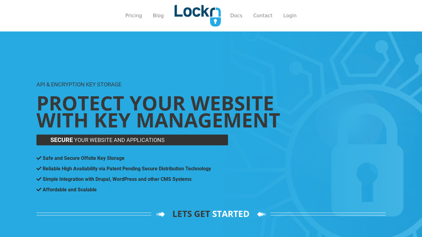 Lockr Landing page