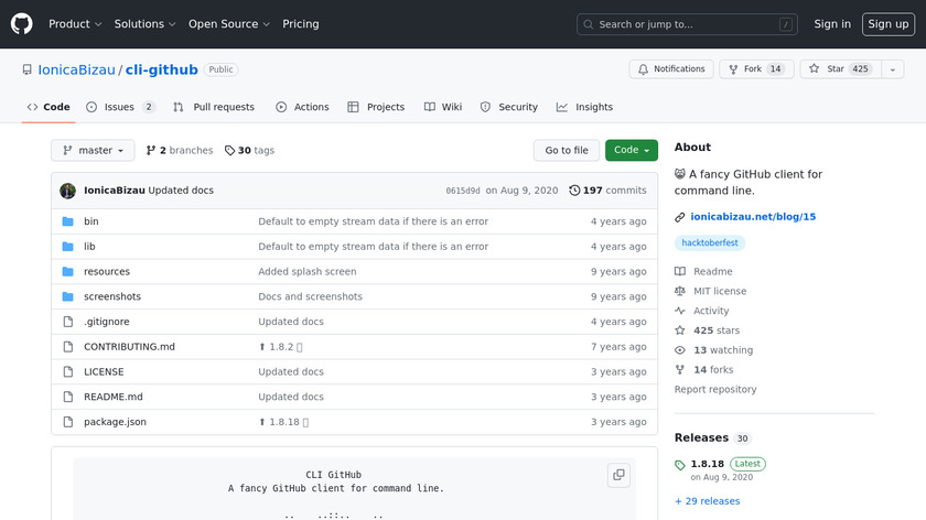 CLI GitHub Landing Page