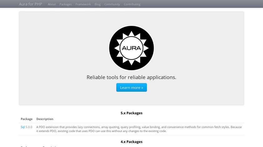 Aura for PHP Landing Page