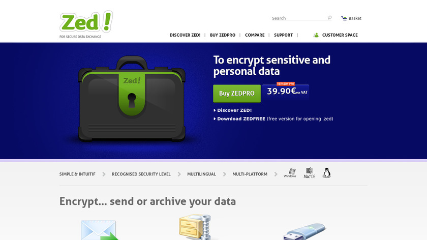 Zed Encrypt Landing Page