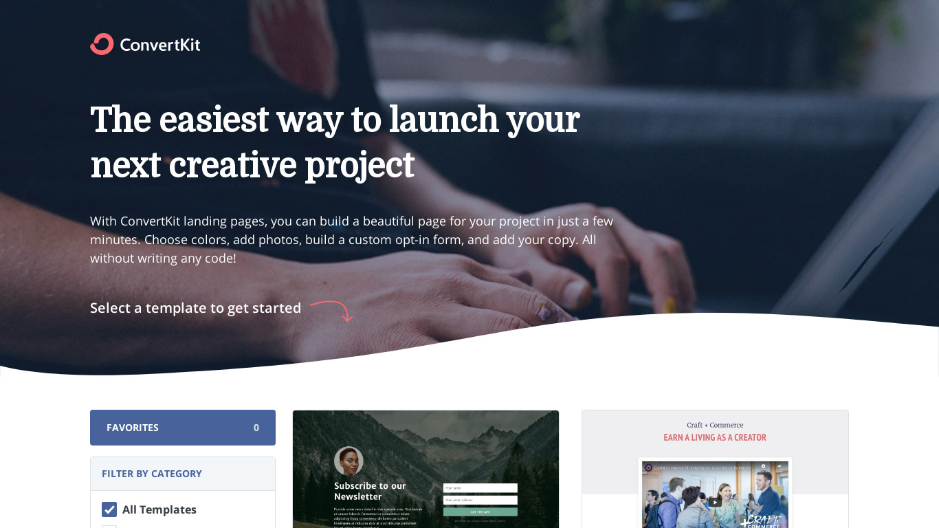 Landing Pages by ConvertKit Landing page