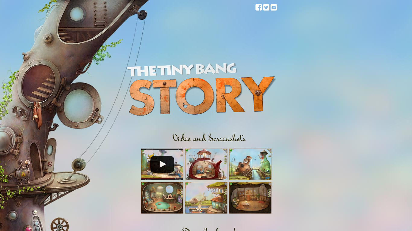The Tiny Bang Story Landing page