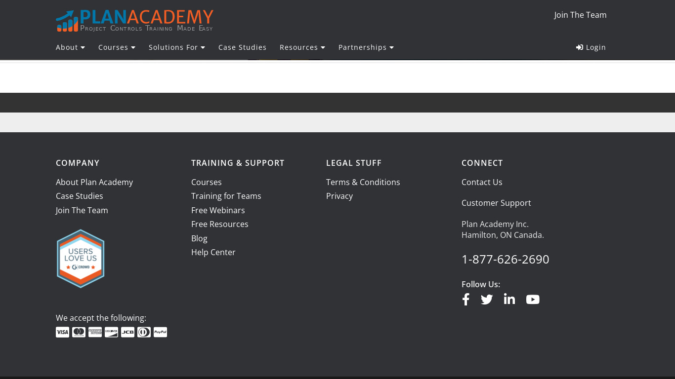 Plan Academy Landing page