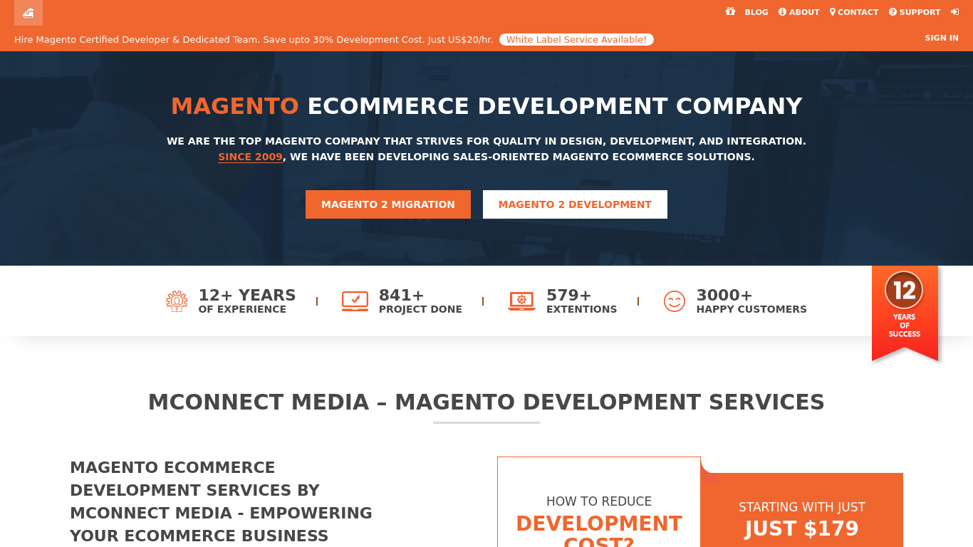 M-Connect Media Landing page