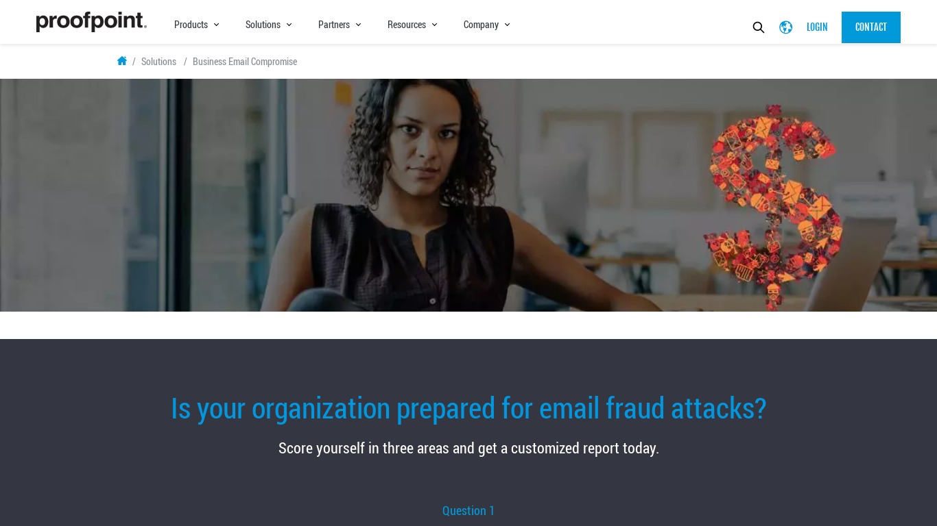Proofpoint Email Fraud Defense Landing page
