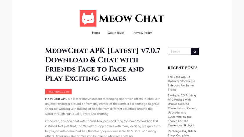 MeowChat Landing Page