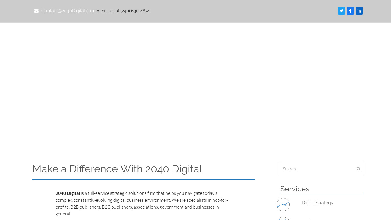 2040 Digital Landing page
