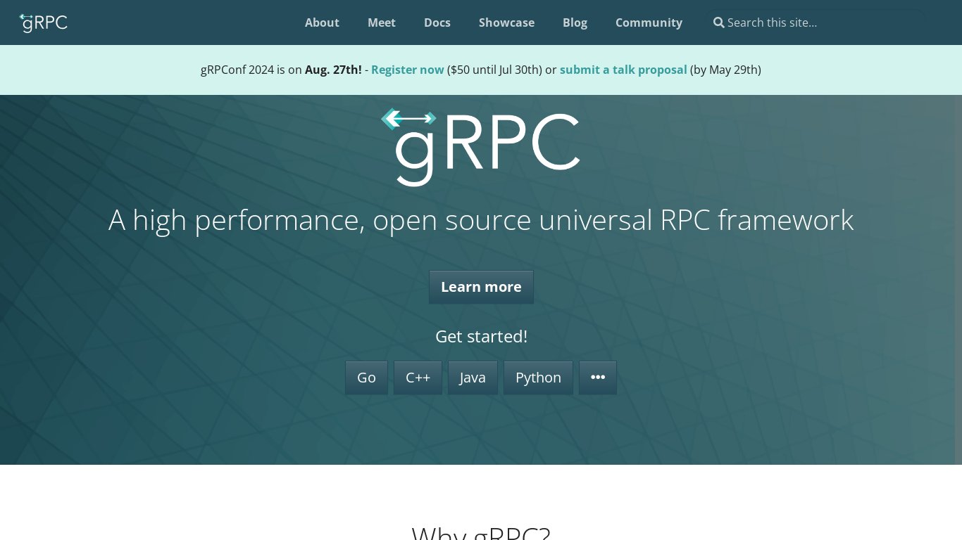 gRPC Landing page