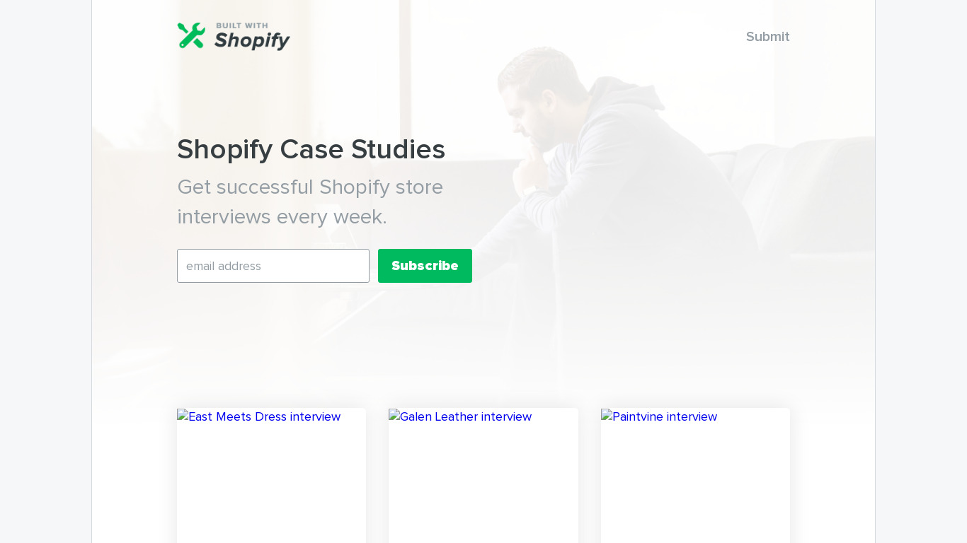 Built With Shopify Landing page
