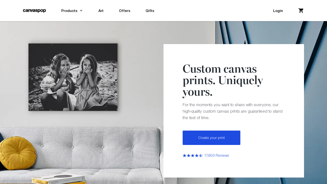 CanvasPop Scented Prints Landing page