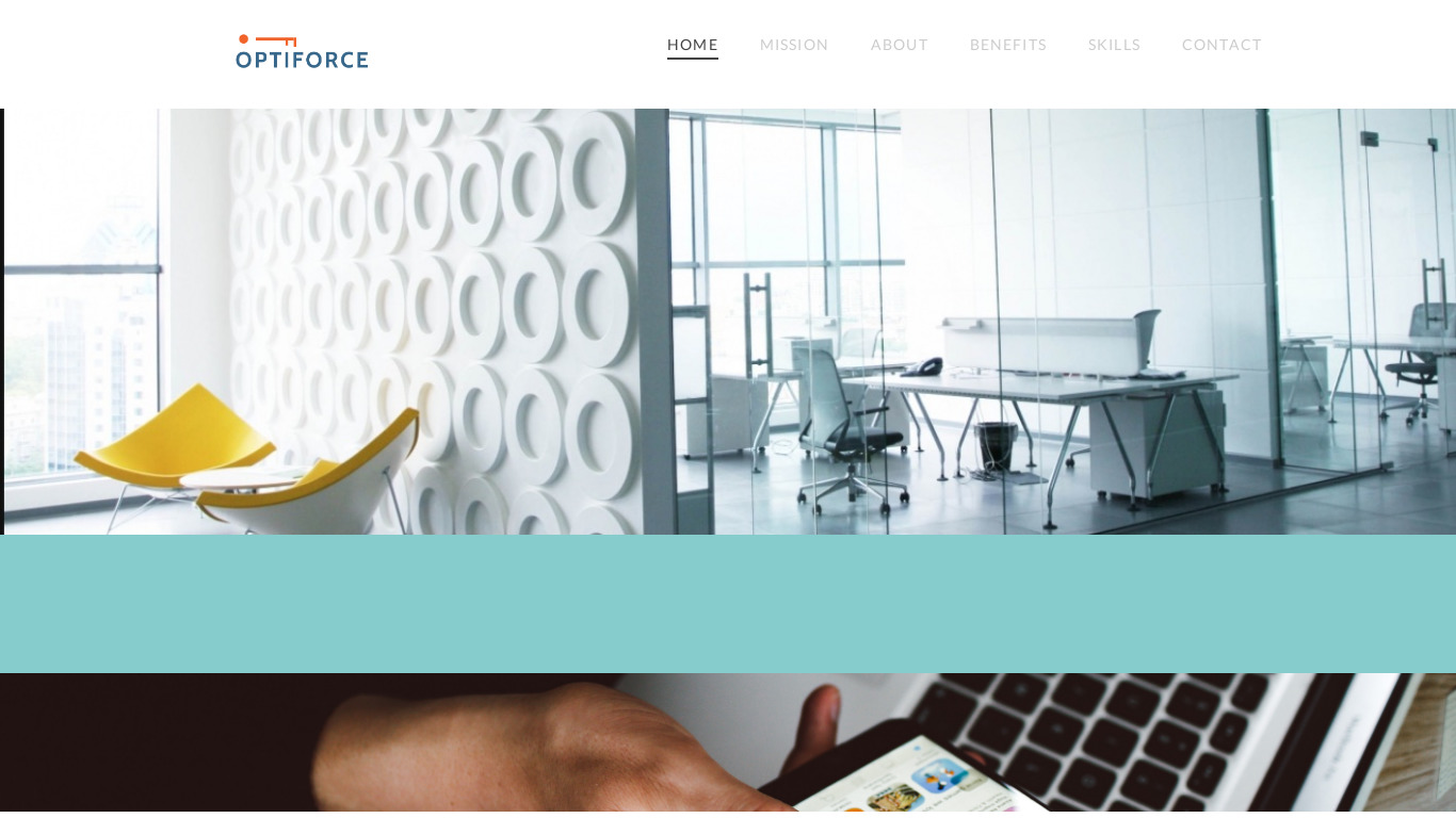 Optiforce Consulting Landing page