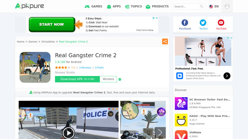 Real Gangster Crime 2 Landing Page