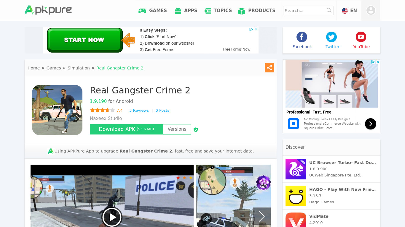 Real Gangster Crime 2 Landing page