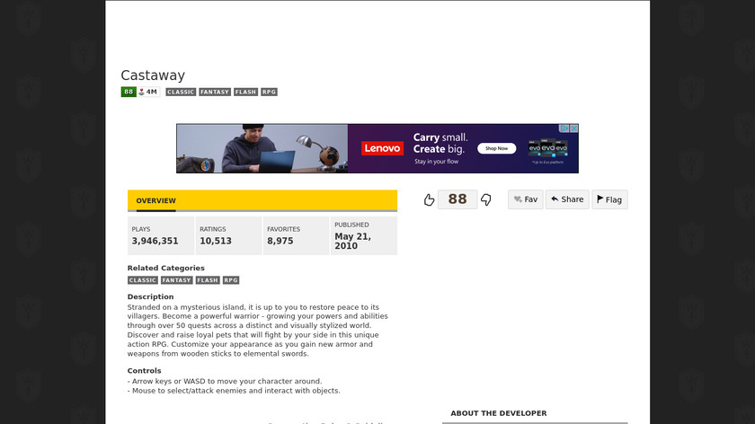 Castaway Free Landing Page