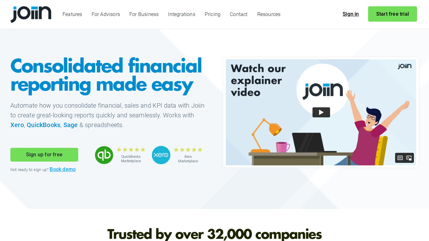 Joiin Landing page