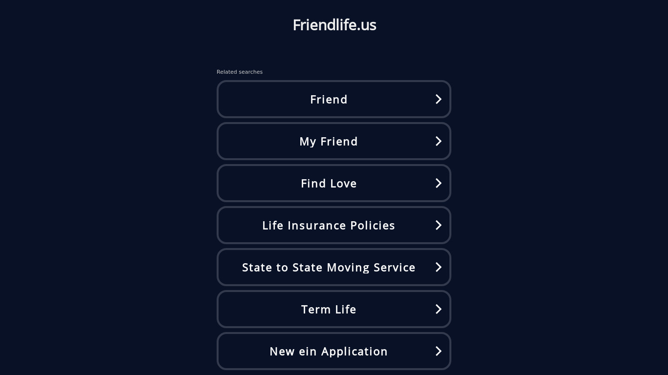 FriendLife Landing page