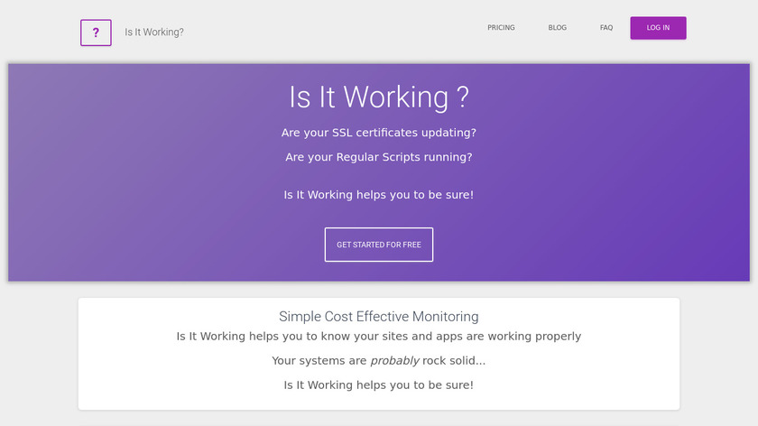 Is It Working? Landing Page