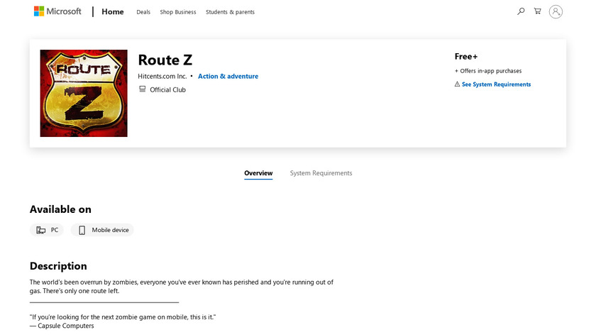 Route Z Landing Page